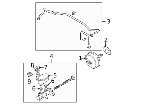 Master Cylinder - Components On Dash Panel for 2003 Nissan Altima #0