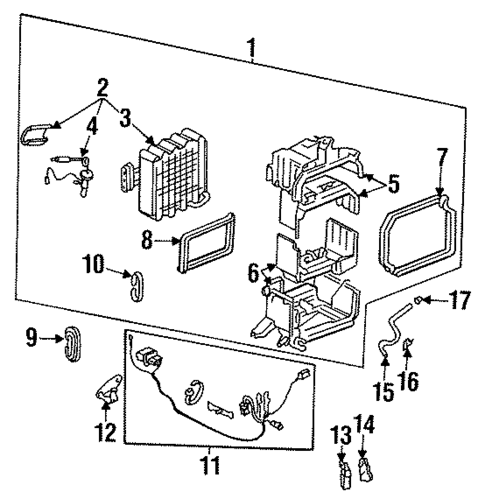 Evaporator Components for 1997 Honda Civic del Sol #0