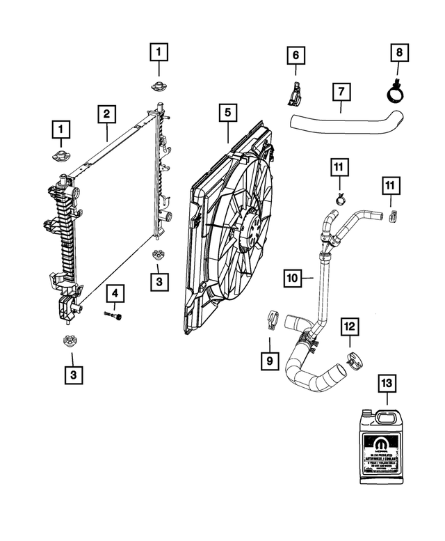 68502657AA - Cooling: Radiator Outlet Hose for Mopar Image