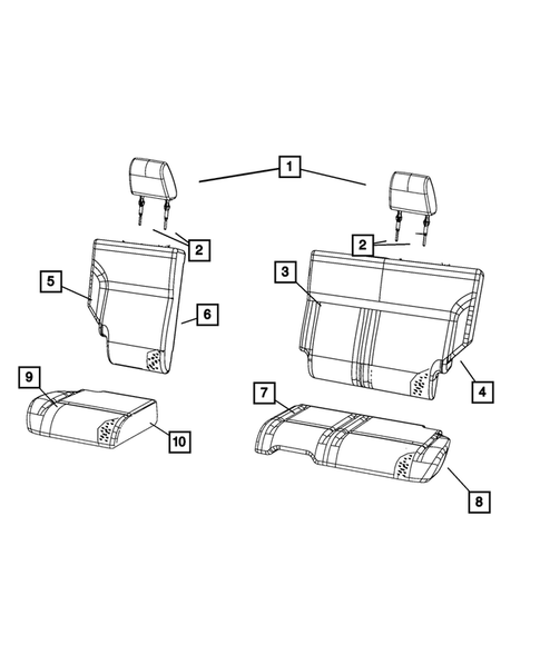 Rear Seats - Second Row for 2010 Jeep Liberty #0