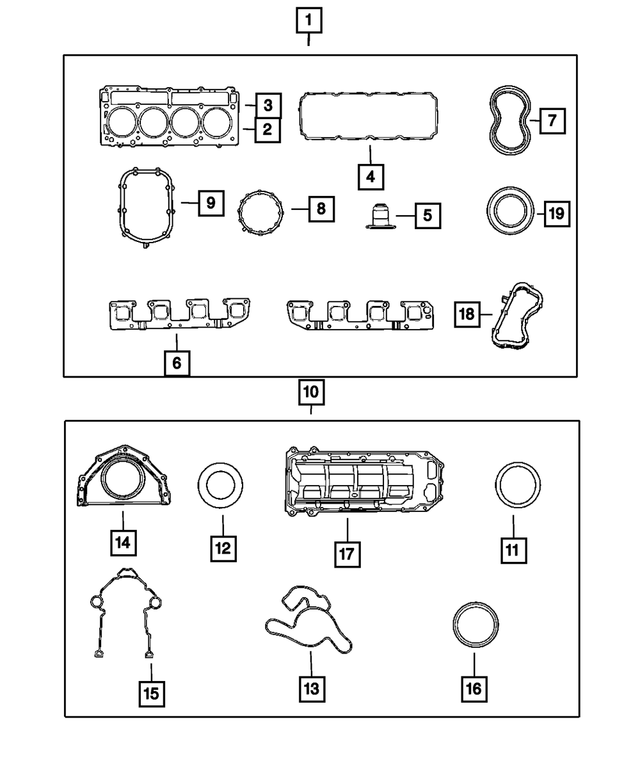 5135818AF - 5.7L Gas; Engine: Engine Lower Gasket Package for Mopar Image