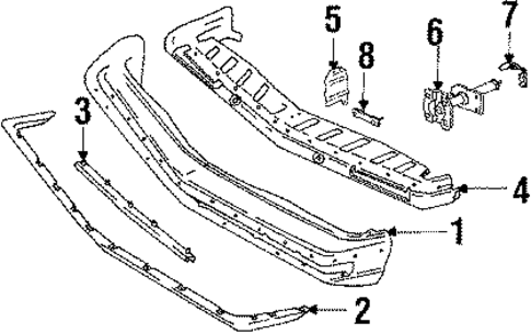 Bumper & Components - Front for 1988 Oldsmobile Cutlass Calais #0