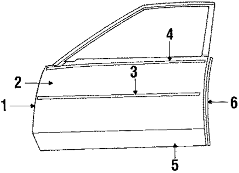 Door & Components for 1985 Cadillac Seville #0