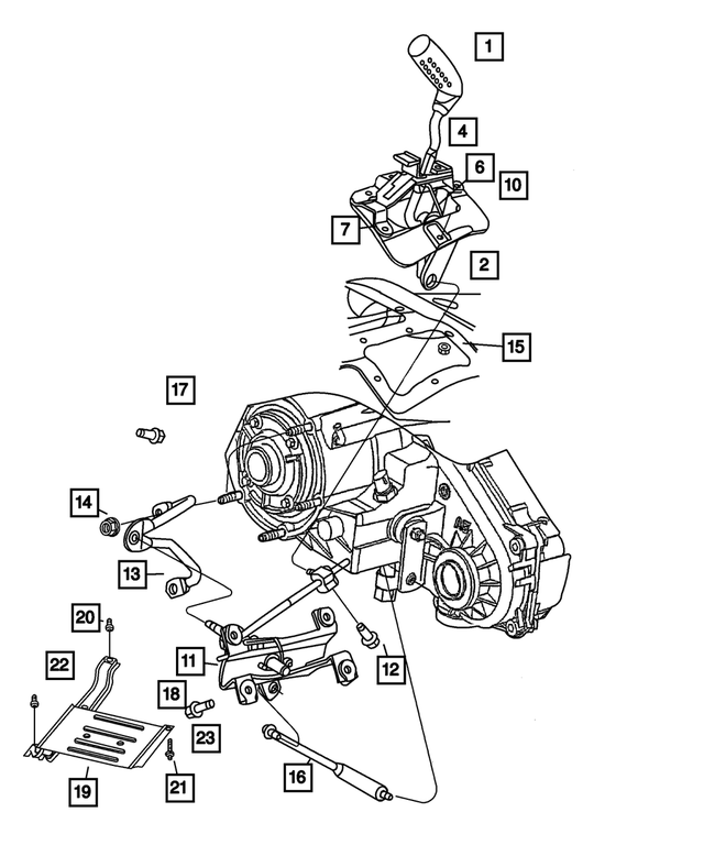 53001284 - Transfer Case Model 231 [DHN]: Shift Lever Housing for Mopar Image