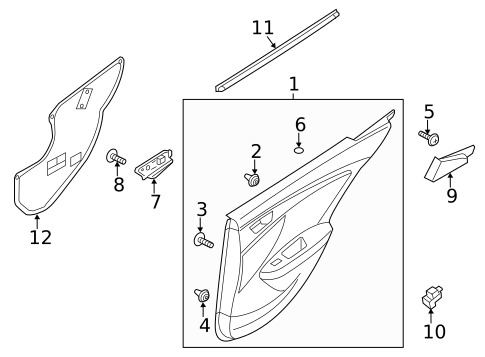 Interior Trim - Rear Door for 2015 Hyundai Veloster #0