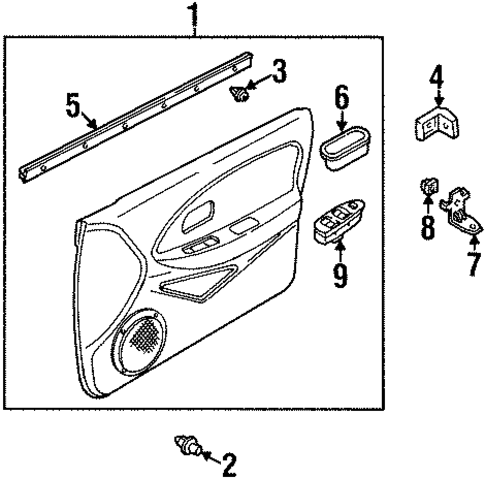 Interior Trim - Front Door for 1998 Kia Sephia #0