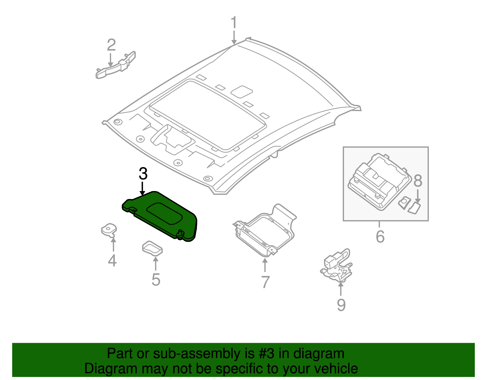 2010-2013 Nissan Altima Sun Visor 96400-ZX11A | Parts for