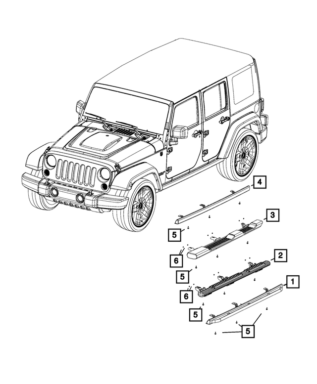 68206731AA - Exterior Ornamentation: Side Step Step Pad, Left, Black for Mopar Image image