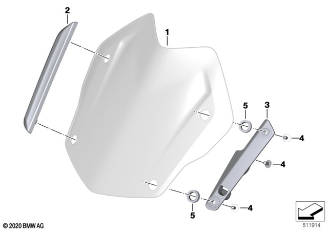 46631542379 - Frame and Mounting Parts: Windshield Rallye - Yellow for BMW-Motorrad Image