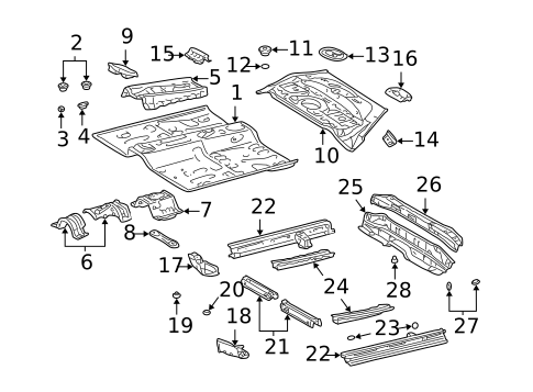 Floor & Rails for 2002 Toyota Echo #1