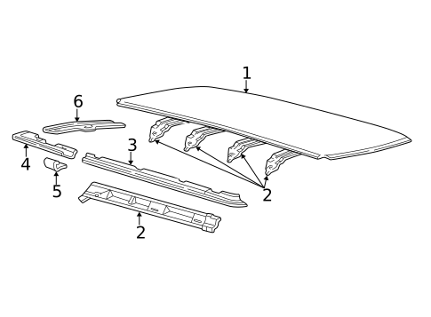 Roof & Components for 1998 Ford E-350 Econoline Club Wagon #0