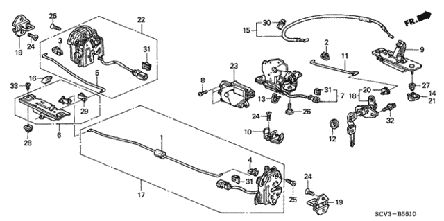 Tailgate Lock for 2005 Honda Element #0