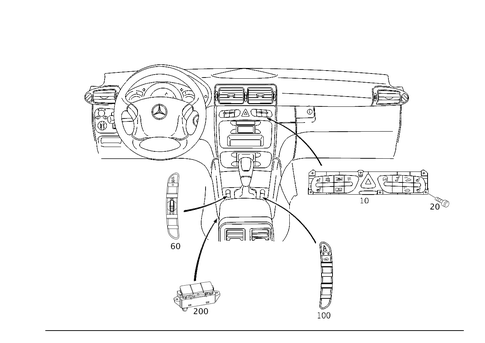 Switch in Instrument Panel and Center Console for 2002 Mercedes-Benz C 320 #0