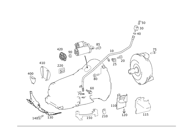 2082700084 - MB Automatic Transmission: Oil Filler Pipe for Mercedes-Benz: C230, C240, C320, C55 AMG, CLK320, CLK430, CLK500, CLK55 AMG, E320, E500, SL500, SLK320 Image image