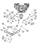 6100932 - Engine 4.7L Eight Cylinder: Hex Bolt for Chrysler: Aspen | Dodge: Dakota, Durango, Nitro, Ram 1500, Ram 2500, Ram 3500 | Jeep: Commander, Grand Cherokee, Liberty | Ram: 1500, Dakota Image