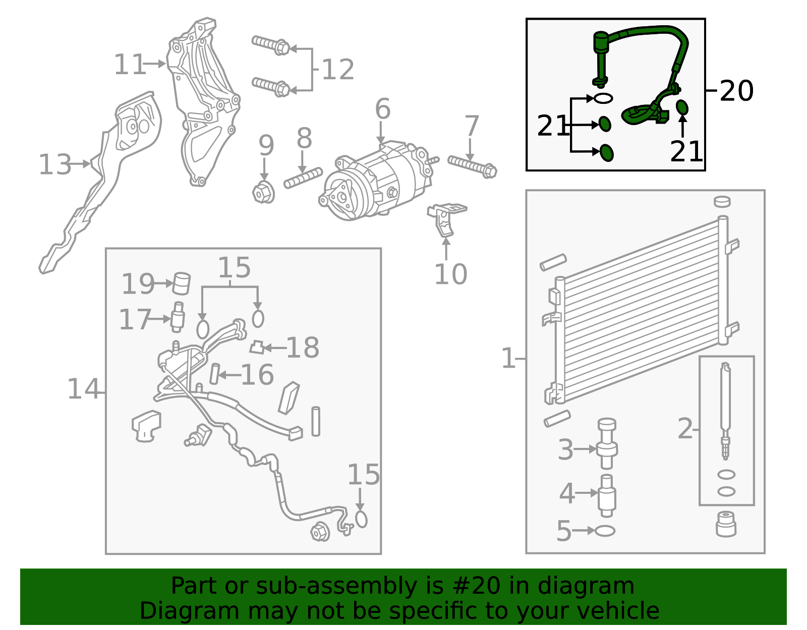 2013-2018 GM Air Conditioning Manifold Hose Assembly 23280354 GM ...
