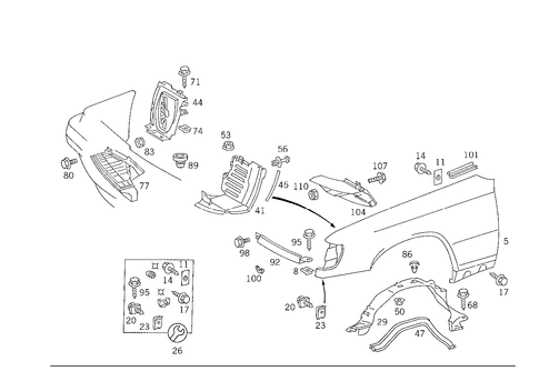 Front Fender for 1989 Mercedes-Benz 300TE #2