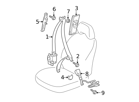 Front Seat Belts for 2005 Toyota Prius #0
