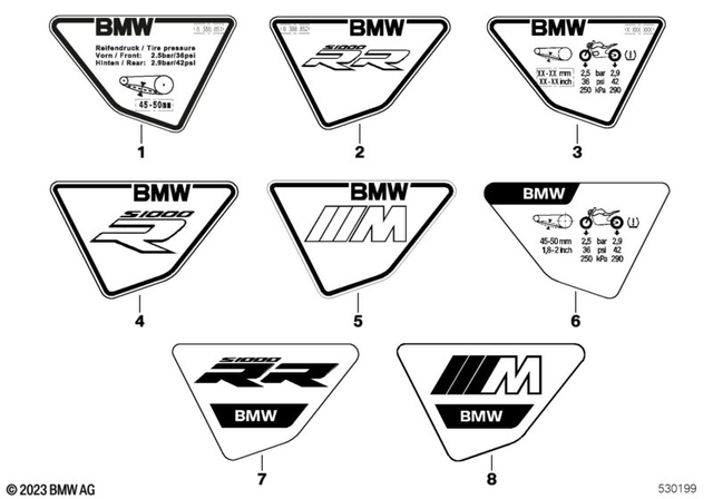 33351542229 - Parts and Accessories for Engine / Chassis: Badge, Left -  for BMW-Motorrad Image