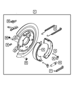 5114192AA - Brakes: Brake Shoe Hold Down Clip for Chrysler: Aspen, Sebring | Dodge: Durango, Ram 1500, Ram 2500, Ram 3500, Stratus | Jeep: Gladiator, Grand Cherokee, Grand Cherokee WK, Wrangler, Wrangler JK | Ram: 1500, 1500 Classic, 2500, 3500 Image