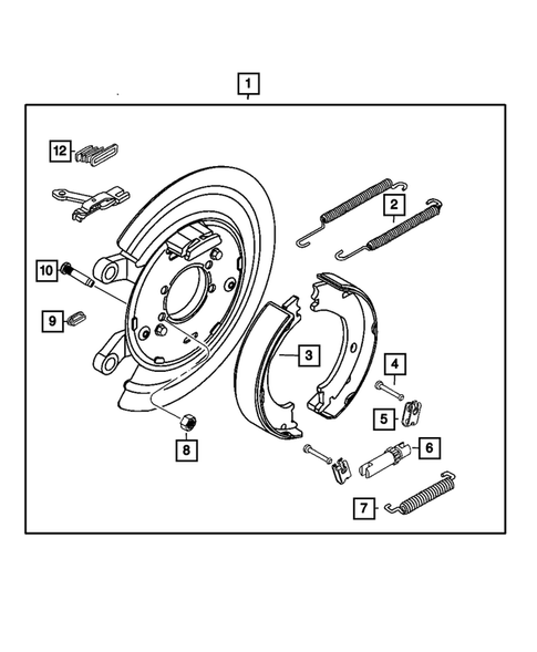Parking Brake Lever, Cables, and Rear Disc Park Brake Assembly for 2013 Ram 1500 #0