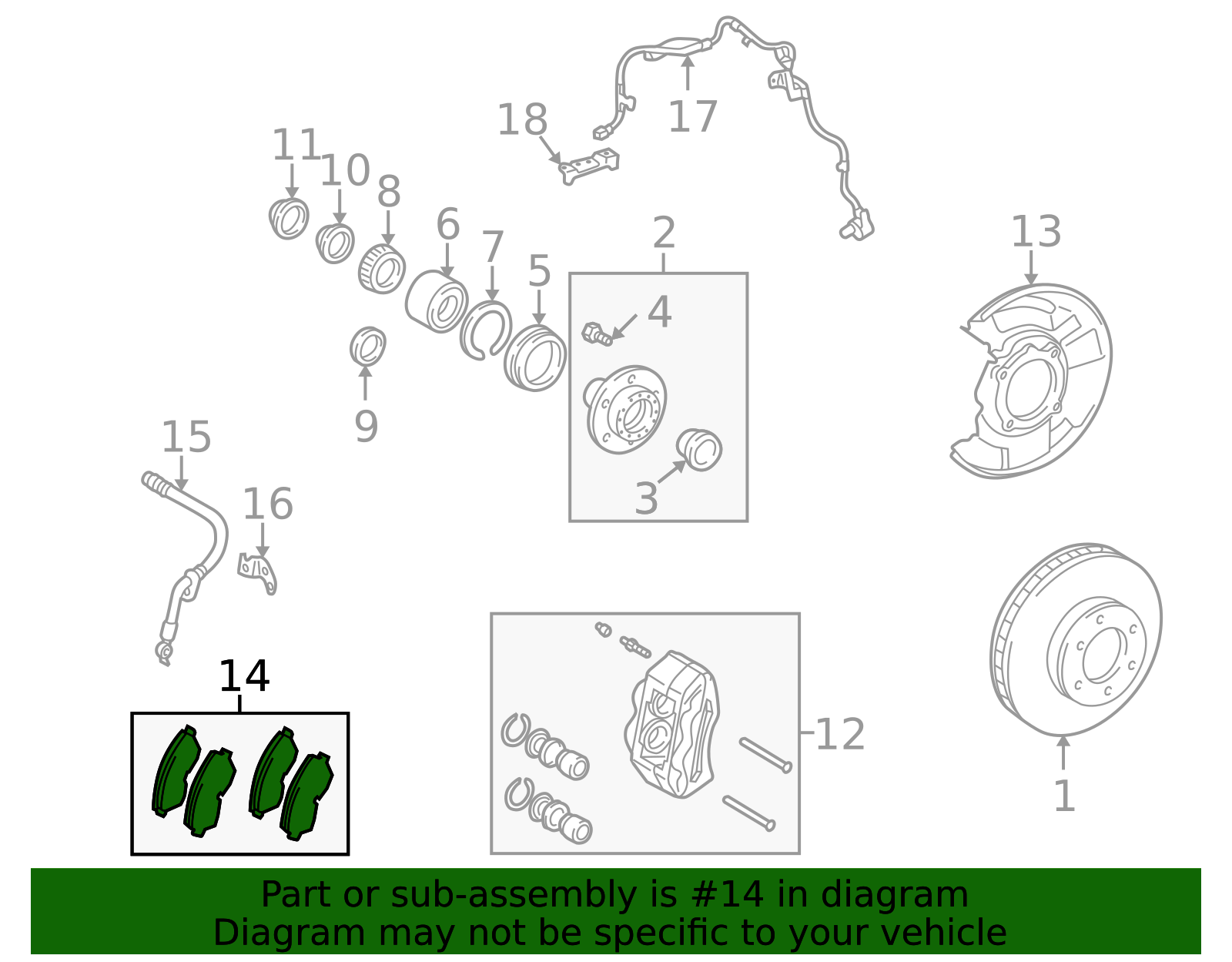 thumbnail image 2 of OEM Toyota Tacoma Front Brake Pad Kit – 1999-2004 – 04465-AZ109 2 of 4