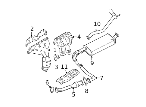 Exhaust Components for 2011 Nissan Frontier #0