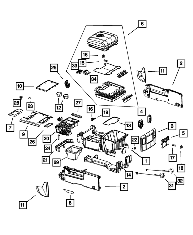 « 1NN14HL1AB – Interior Trim : Base Console pour Mopar Image »