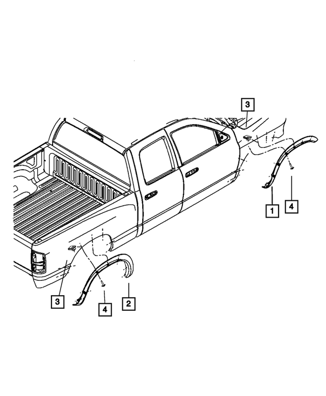 YS16RXFAB - Exterior Ornamentation: Wheel Opening Flare Molding, Right for Mopar Image