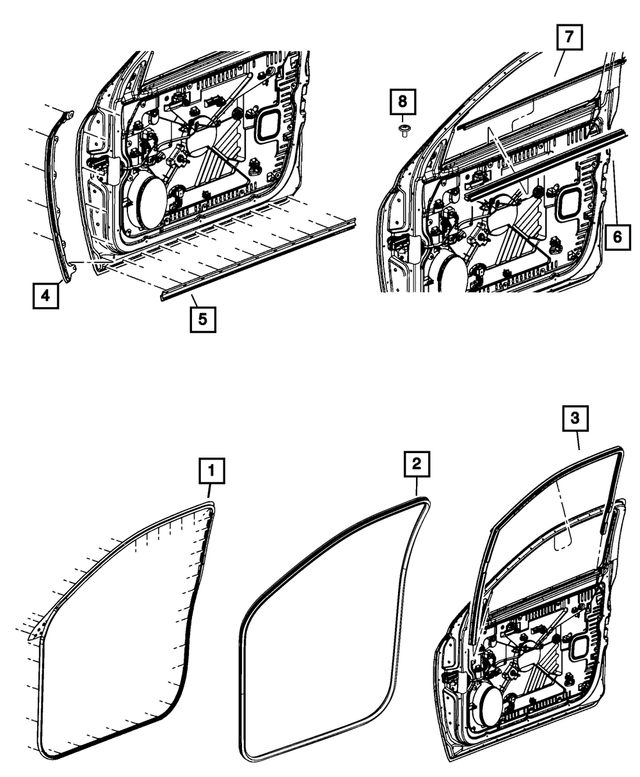 55369294AL - Doors, Door Mirrors and Related Parts: Glass Run Seal, Right for Mopar Image