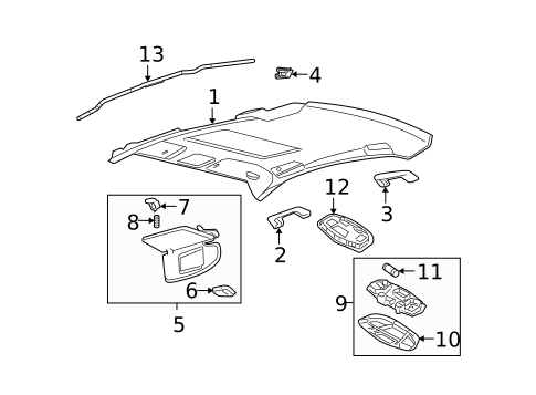 Interior Trim - Roof for 2006 Lincoln Zephyr #0