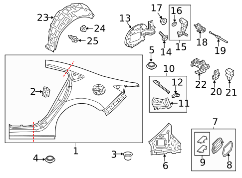Quarter Panel & Components for 2017 Mazda 6 #0