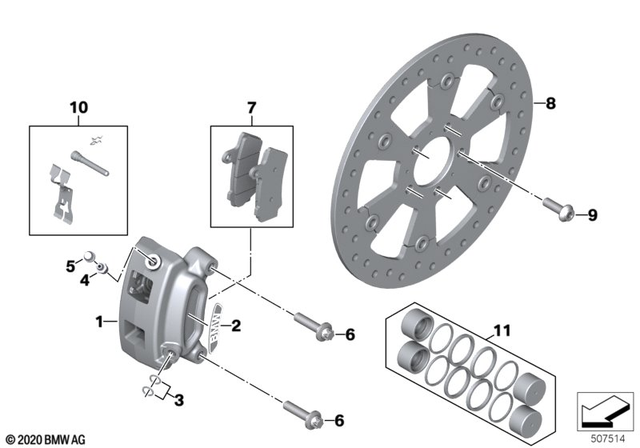 34219444021 - Brakes: Brake Caliper, Rear - Black for BMW-Motorrad Image