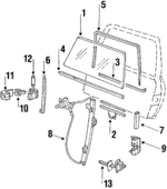 191845201D - Body: Door Glass for Volkswagen: Golf, Jetta Image