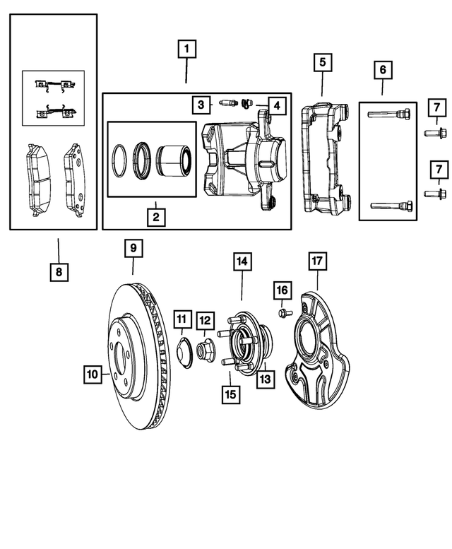 R5142557AB - Brakes: Disc Brake Caliper Assembly, Remanufactured, Left for Mopar Image image