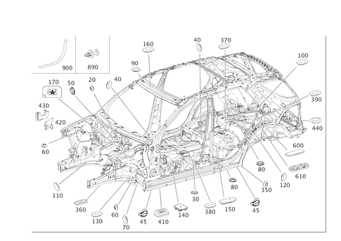Expansion Plugs, Grommets for 2008 Mercedes-Benz GL550 #0