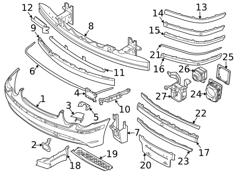 Bumper & Components - Front for 2003 BMW 745Li #0