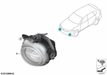 63177317251 - Lighting: Front Fog Lamp, Led, Left for BMW Image