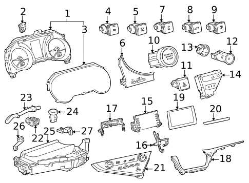 Cluster & Switches for 2021 Toyota Camry #0
