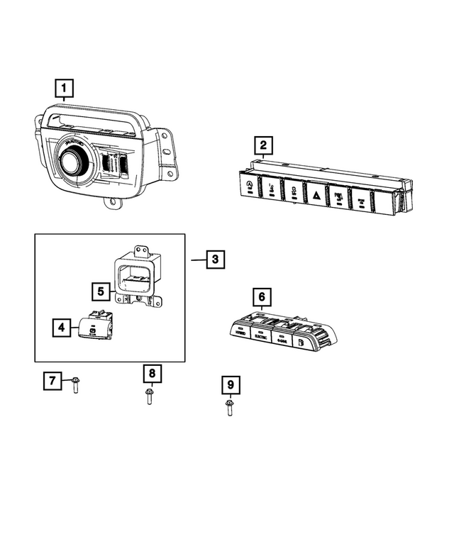 68632907AA - Electrical: Headlamp Switch for Mopar Image
