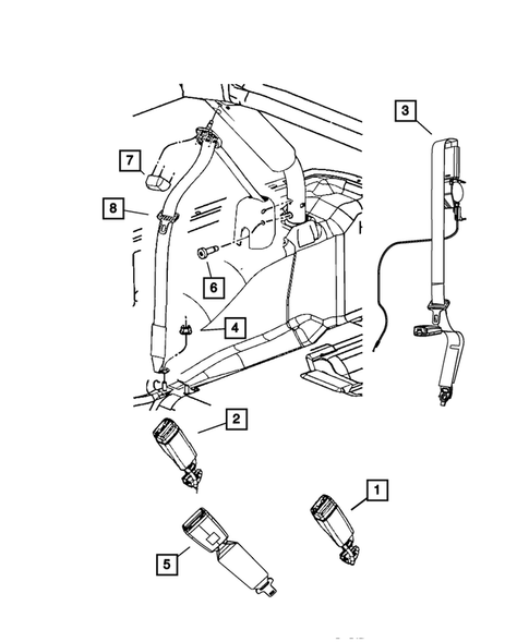 Seat Belts for 2012 Jeep Wrangler #1