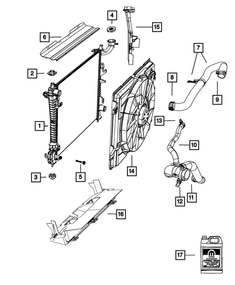 Radiator and Related Parts; Charge Air Cooler for 2011 Jeep Grand Cherokee #3