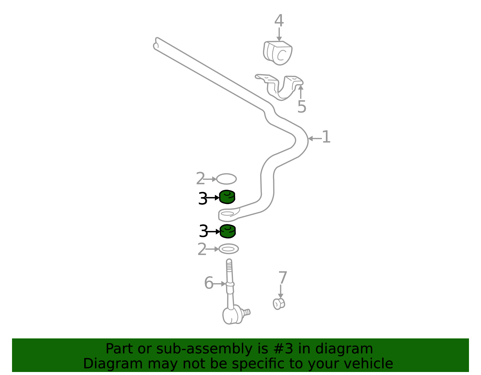 90948-01002 - Suspension Stabilizer Bar Link Bushing 1985-2004