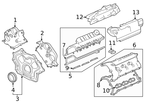 Valve & Timing Covers for 2018 Land Rover Range Rover Velar #0