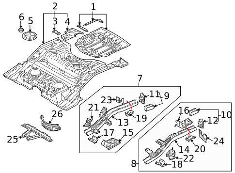 Rear Floor & Rails for 2009 Audi Q7 #0