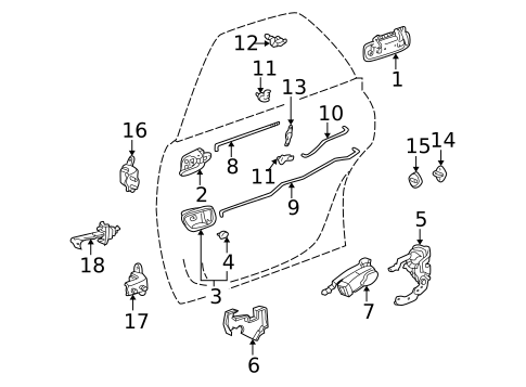 Rear Door for 1999 Lexus ES300 #0