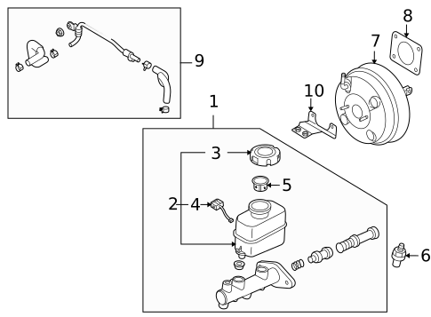 Master Cylinder - Components On Dash Panel for 2004 Kia Amanti #0