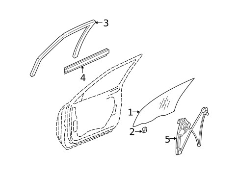 Glass - Front Door for 2001 Cadillac Seville #0