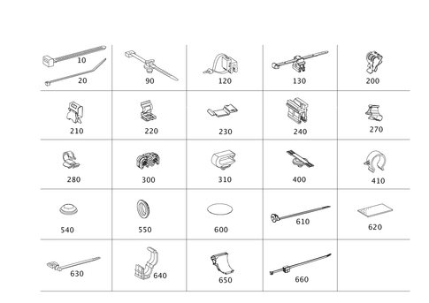 Loom Ties, Cable Mounting Parts and Grommets for 2018 Mercedes-Benz SL550 #0
