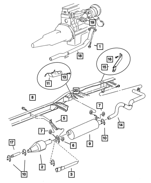 Exhaust System for 2001 Dodge Ram 2500 #0